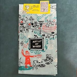 Blue Q Artist at Work Kitchen Towel - Red, Black, Teal